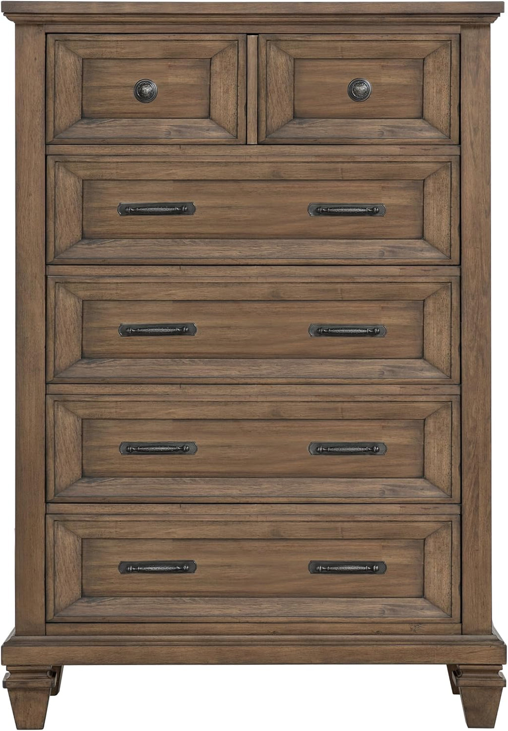New Classic Furniture Mariana 4-Piece Wood Cal King Bedroom Set with Chest, Vintage Mocha