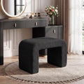 Tribesigns Modern Vanity Stool, Sherpa Upholstered Foot Stool Ottoman, Large Foot Rest for Couch, Shoe Bench for Entryway, Extra Seating for Living Room, Bedroom, Dressing Room, No Assembly, Black
