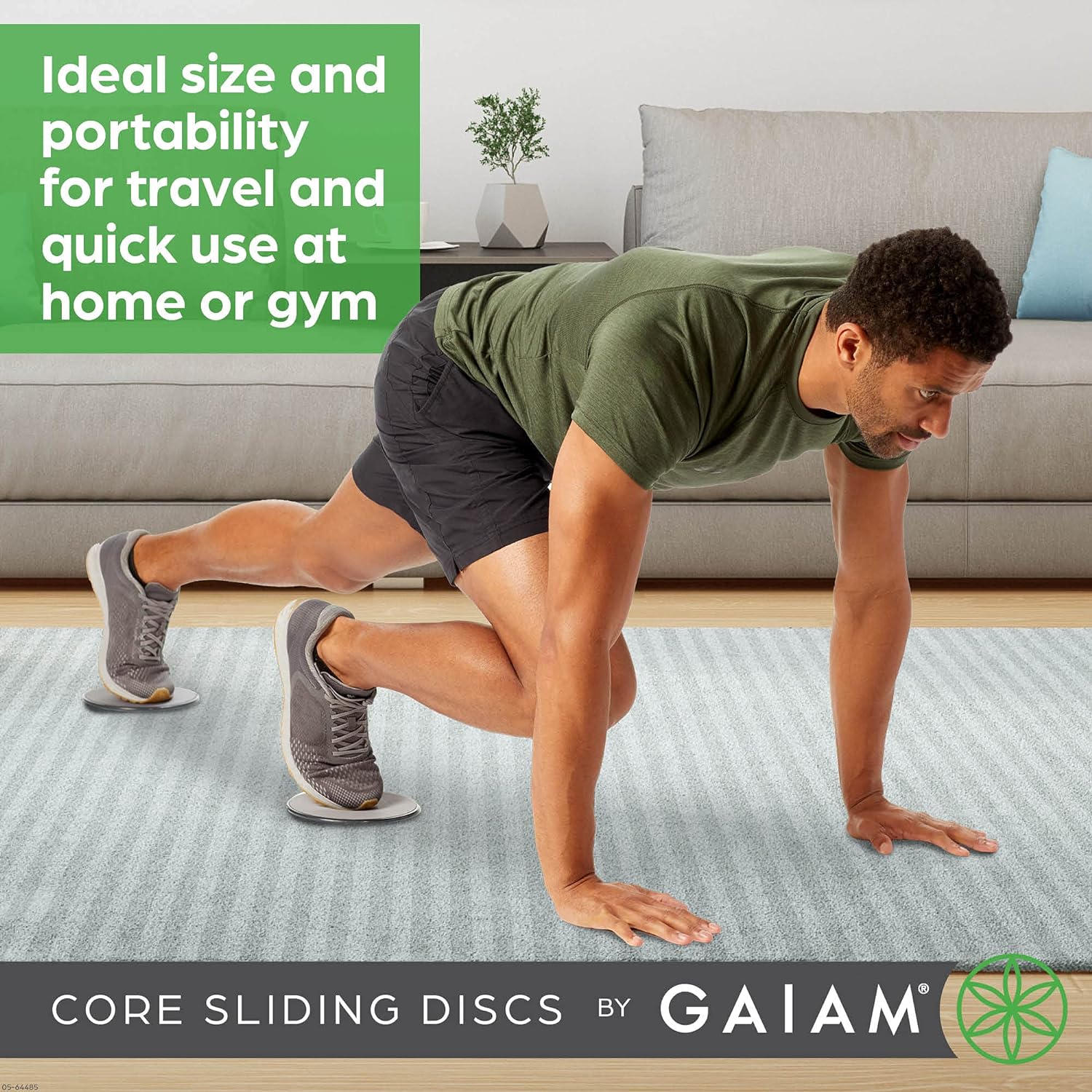 Gaiam Core Sliding Discs - Dual Sided Workout Sliders for Carpet & Hardwood Floor - Home Ab Pads Exercise Equipment Fitness Sliders for Women and Men