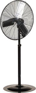 TPI Corporation CACU30-PO-HD Commercial Heavy Duty Oscillating Fan, Unassembled w/Pedestal Kit, 30' Blade Diameter, 3 Speed 1/3 HP Motor, 9' Cordset, Black