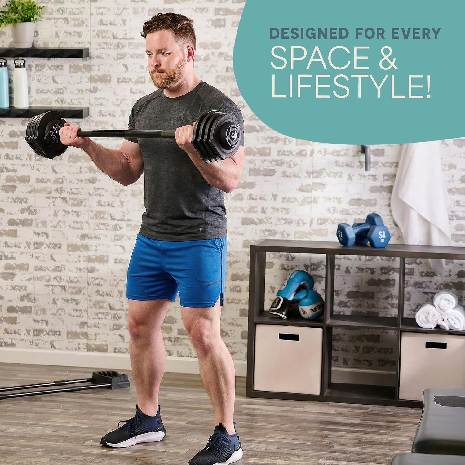 Lifepro Adjustable Dumbbells Set – Quick Adjustment, Anti Slip Handle – Space Saving & Strength Training Weights for Home Gym Exercise & Fitness