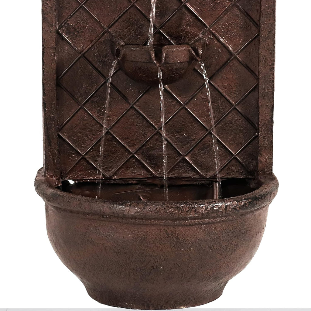 Sunnydaze Messina 26' Outdoor Wall Water Fountain with Pump - Bronze - Electric