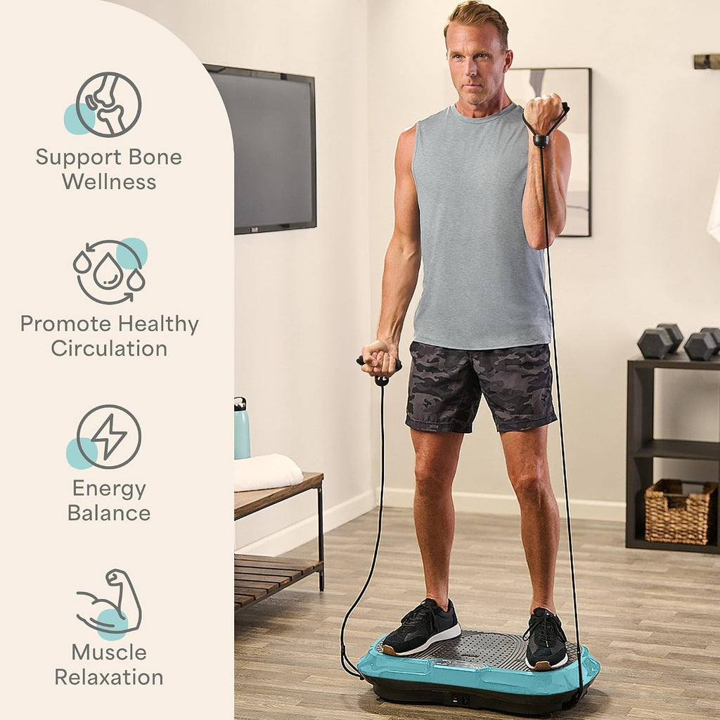 Lifepro Waver Vibration Plate Exercise Machine – High-Intensity Vibration Plate for Lymphatic Drainage – Full-Body Workout Vibrating Platform with Loop Bands – Fitness Equipment for Strength & Toning