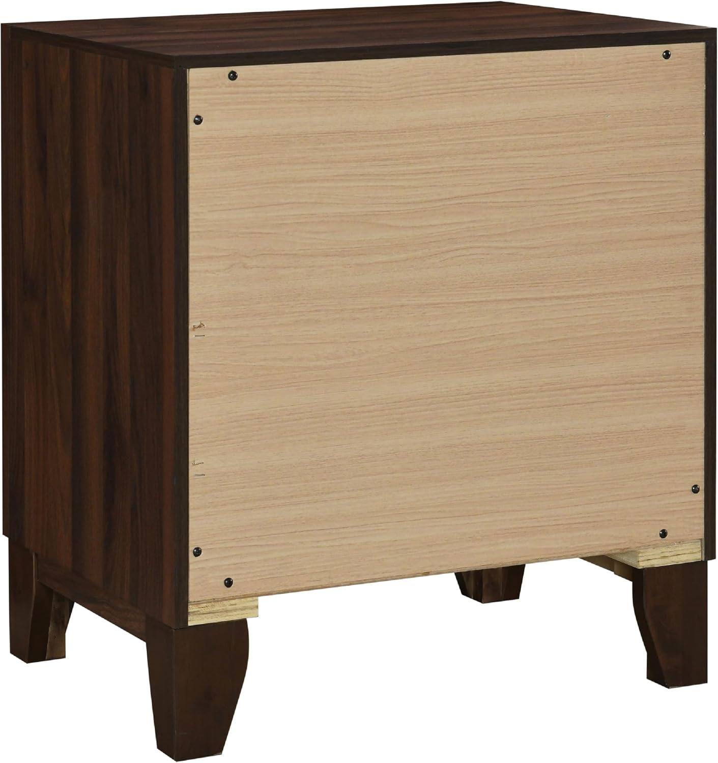 Benzara Yels 4 Piece King Bedroom Set, Gray Upholstery, Walnut Brown Wood