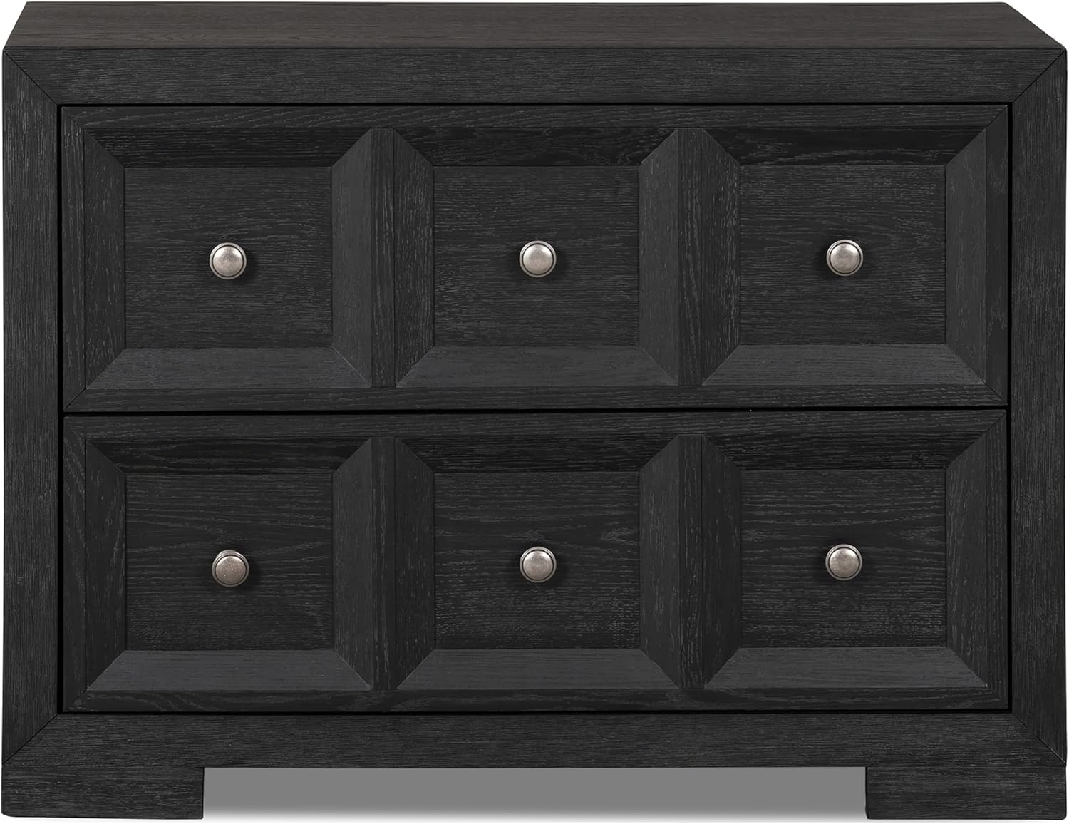 Furniture of America Dannen Modern Solid Wood 3-Piece Bedroom Set with Oversized Nightstand, Cedarwood-Lined Bottom and Felt-Lined Top Drawers, Box Spring Needed, Queen, Weathered Black