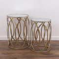 Rutledge & King Gold Side Table - Nesting Tables - Gold End Table - Modern Side Table - Mirror Nightstand - Small Accent Table Set - Mirrored Nightstand Set of 2 End Trinity End Table Set