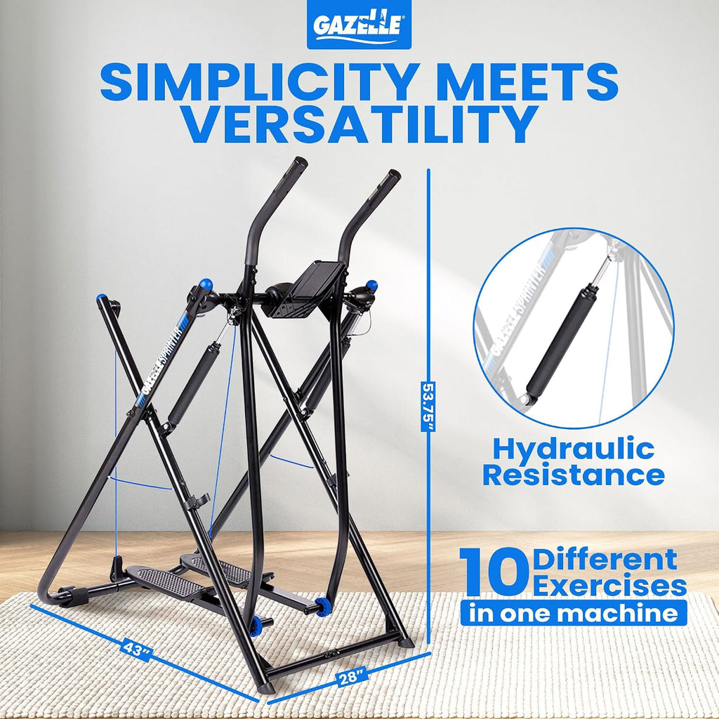 Gazelle Glider Elliptical Hybrid Exercise Machine Plate for Home Gym, Pacer or Sprinter Model - Low-Impact Cardio & Strength Training