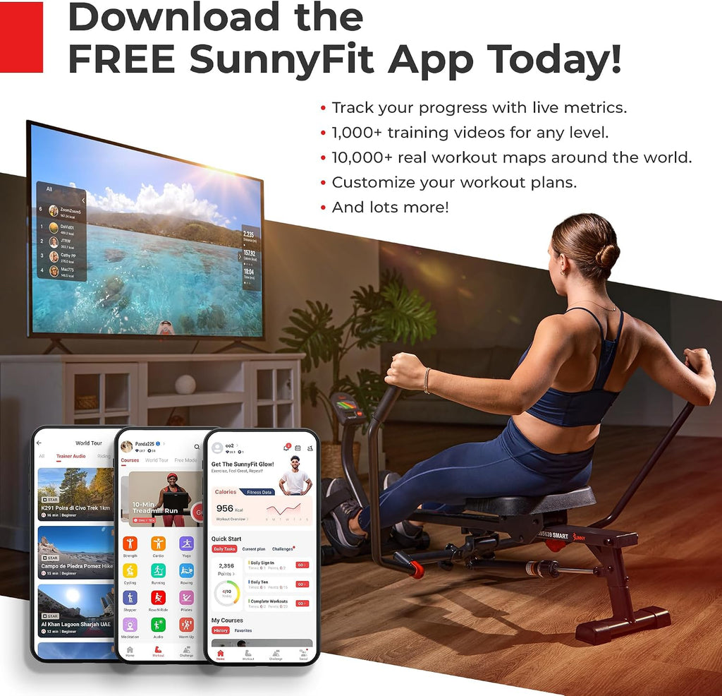 Sunny Health & Fitness Smart Folding X-Bike, Portable Compact Exercise Bike for Indoor Cycling Workout, Home Cardio Training Machine, Free SunnyFit App Bluetooth Connect