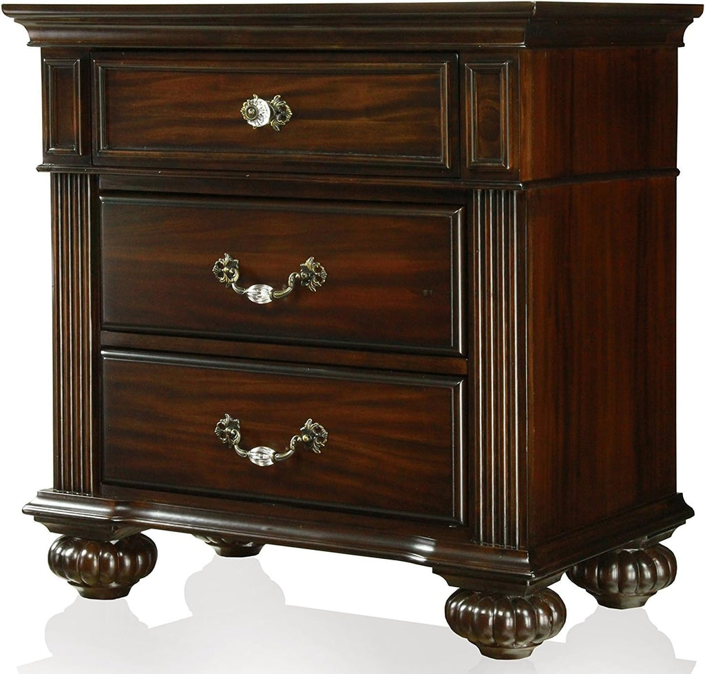 Syracuse Transitional Style Dark Walnut Finish Queen Size 6-Piece Bedroom Set