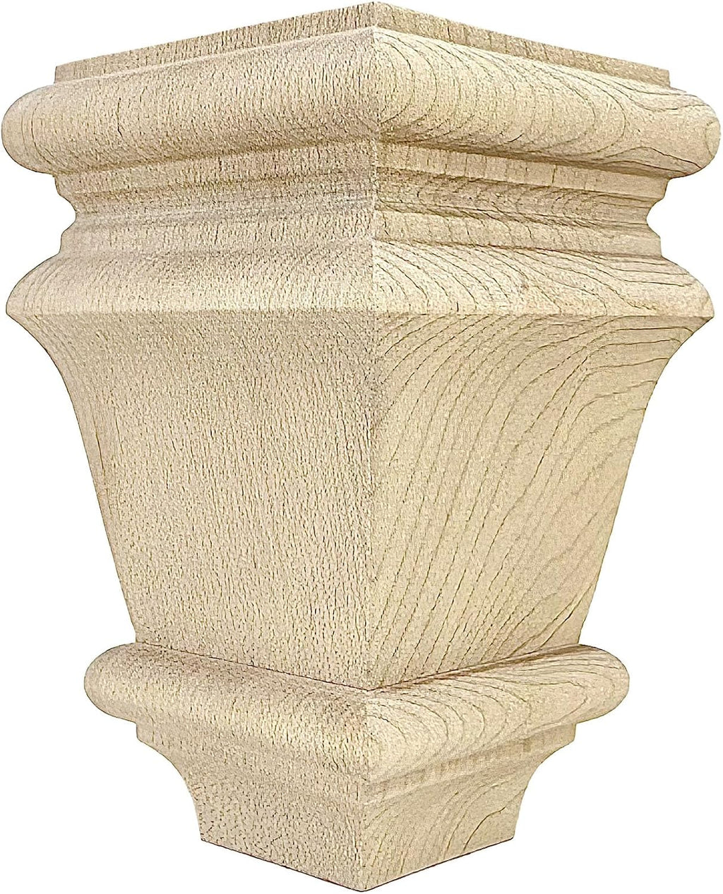 Highland Manor Wood Products Square Baymont Bun Foot - 4 1/2' Tall x 2 7/8' Wide - Unfinished Wooden Furniture Feet for Beds, Sofas, Dressers, and Kitchen Cabinets (Hard Maple) (Set of 4)