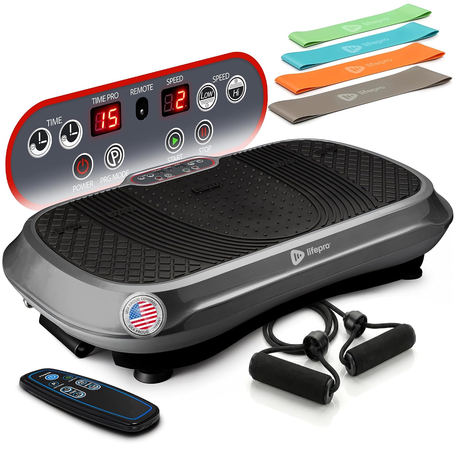 Lifepro Waver Vibration Plate Exercise Machine – High-Intensity Vibration Plate for Lymphatic Drainage – Full-Body Workout Vibrating Platform with Loop Bands – Fitness Equipment for Strength & Toning
