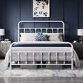 Yaheetech Classic Metal Platform Bed Frame Mattress Foundation with Victorian Style Iron-Art Headboard/Footboard/Under Bed Storage/No Box Spring Needed/Queen Size White