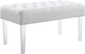 Linon Ella Glitz Acrylic Leg Bench, 35'Wx17'Dx18'H, White