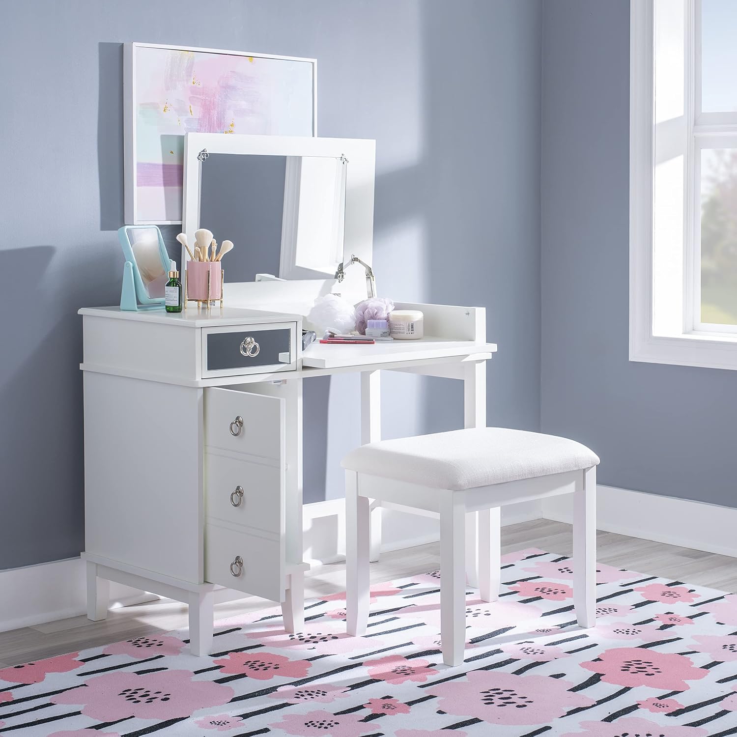 Linon Vanity Set, White