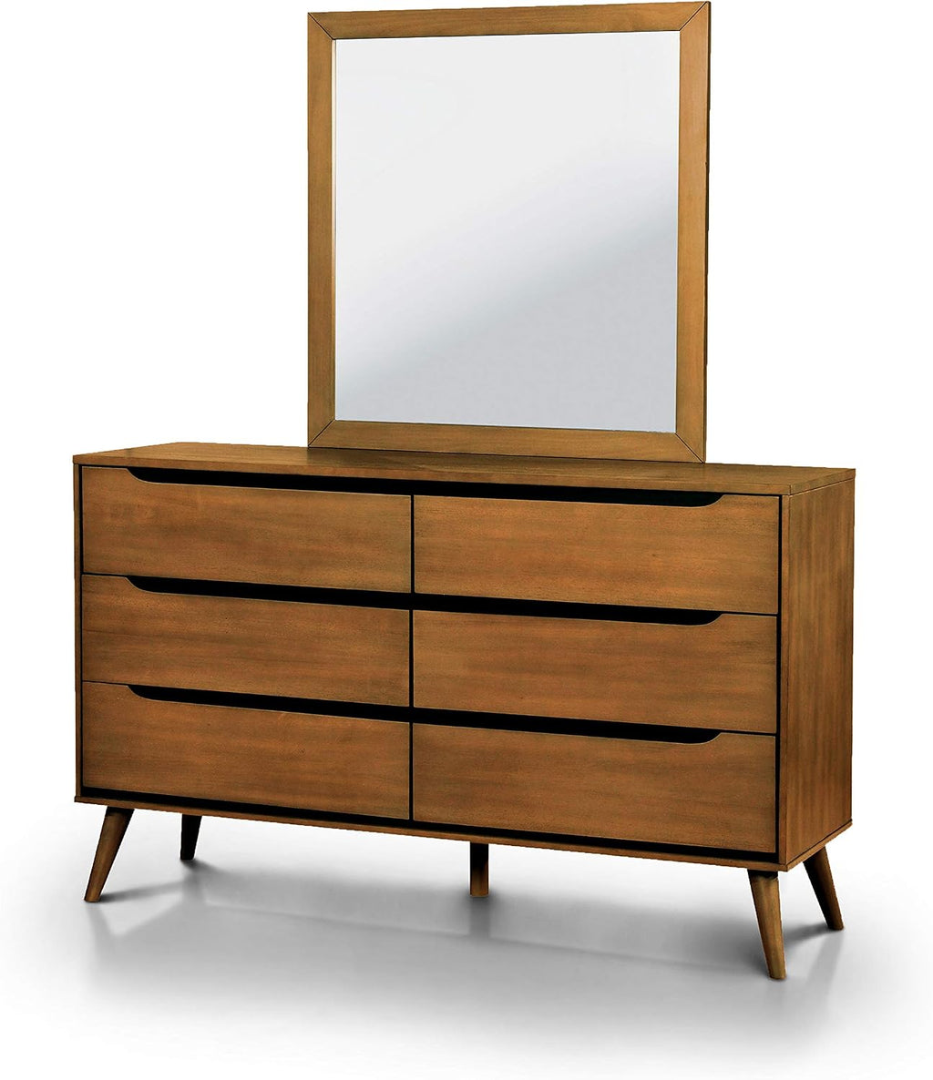 24/7 Shop at Home Chopard Contemporary Wood Bedroom Set, 4-Piece California King Bedroom Set, Oak