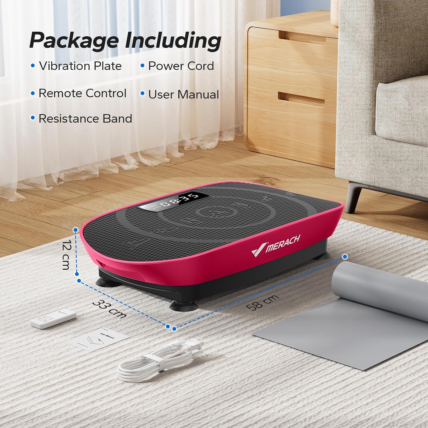 MERACH Vibration Plate Exercise Machine, Whole Body Workout Equipment for Women, Bluetooth and Silicone Pedal, Vibration Plate with Auto Mode, Vibrate Fitness Platform for Home