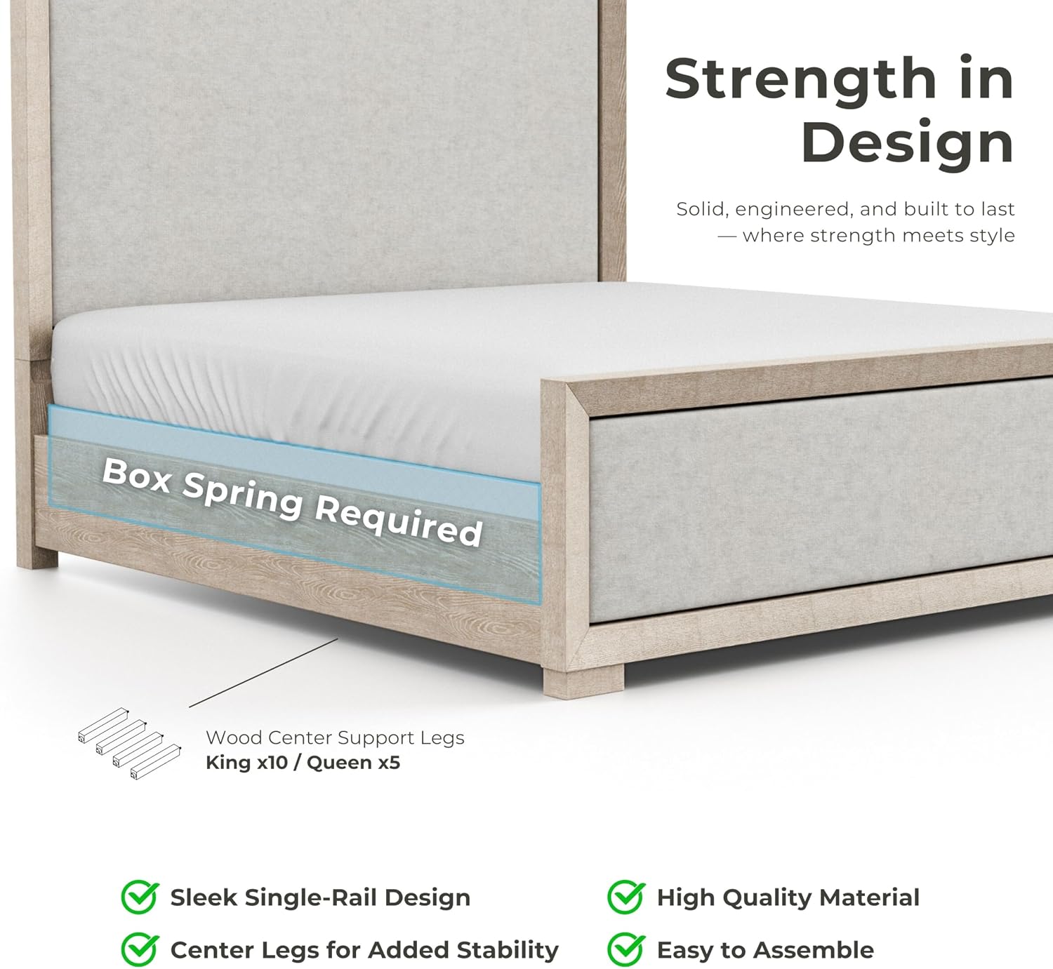 Furniture of America Dannen Modern Solid Wood 3-Piece Bedroom Set with Panel Bed, USB Charger and Felt-Lined Top Drawers on Nightstand, Box Spring Needed, King, Weathered Black
