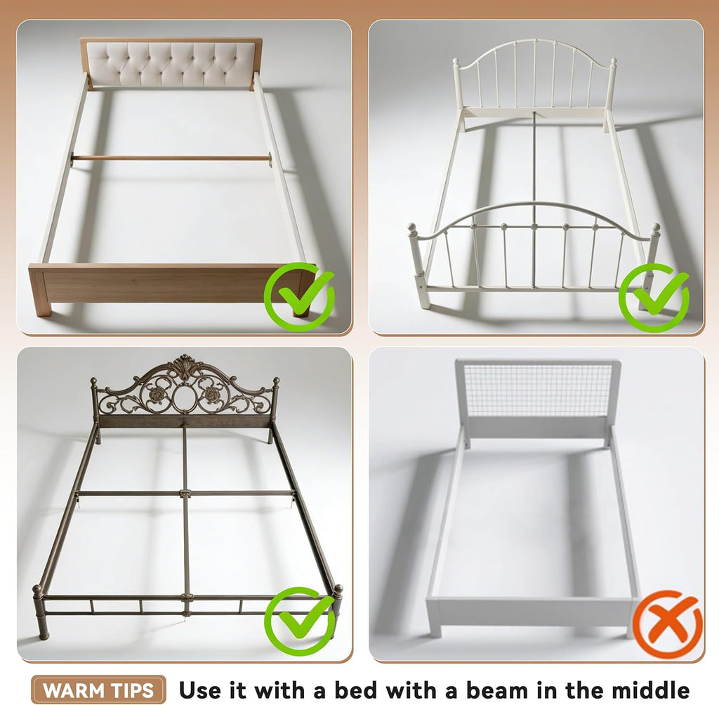 ROIL 2 Inch Queen Metal Box Spring Low Profile, Bunkie Board Bed Slat Replacement with Round Corners, 3500 lbs Capacity Heavy Duty Steel Slats, Easy Assembly, Noise Free