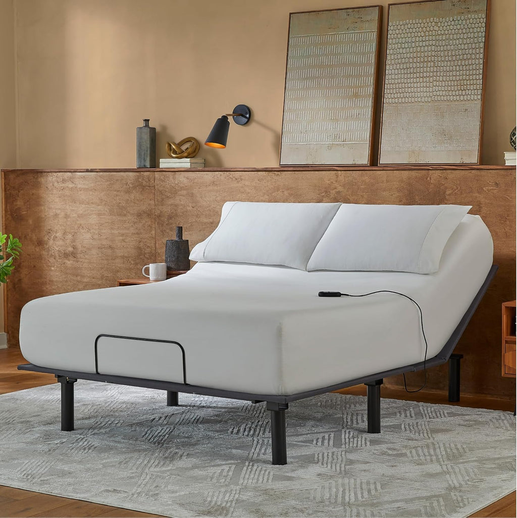Beautyrest baselogic Level 1 Adjustable Base Bed Frame - Twin XL - Head Adjustability, Wired Remote, Removable Legs for Zero-Clearance Design, and Foldable for Convenient Mobility and Storage