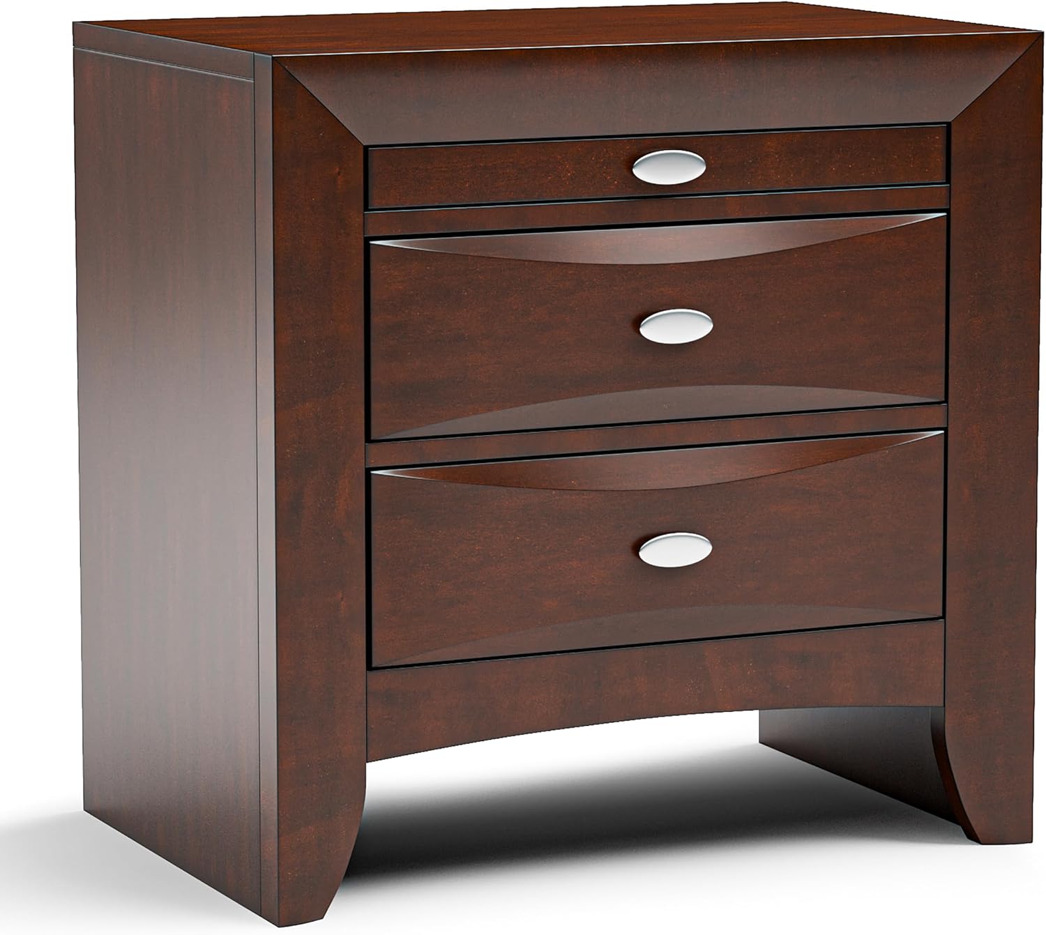 Furniture of America Darius Transitional Solid Wood 6-Piece King Platform Bedroom Set with Drawers, Bookcase Headboard and Knob Pulls, Mattress Ready, Dark Cherry