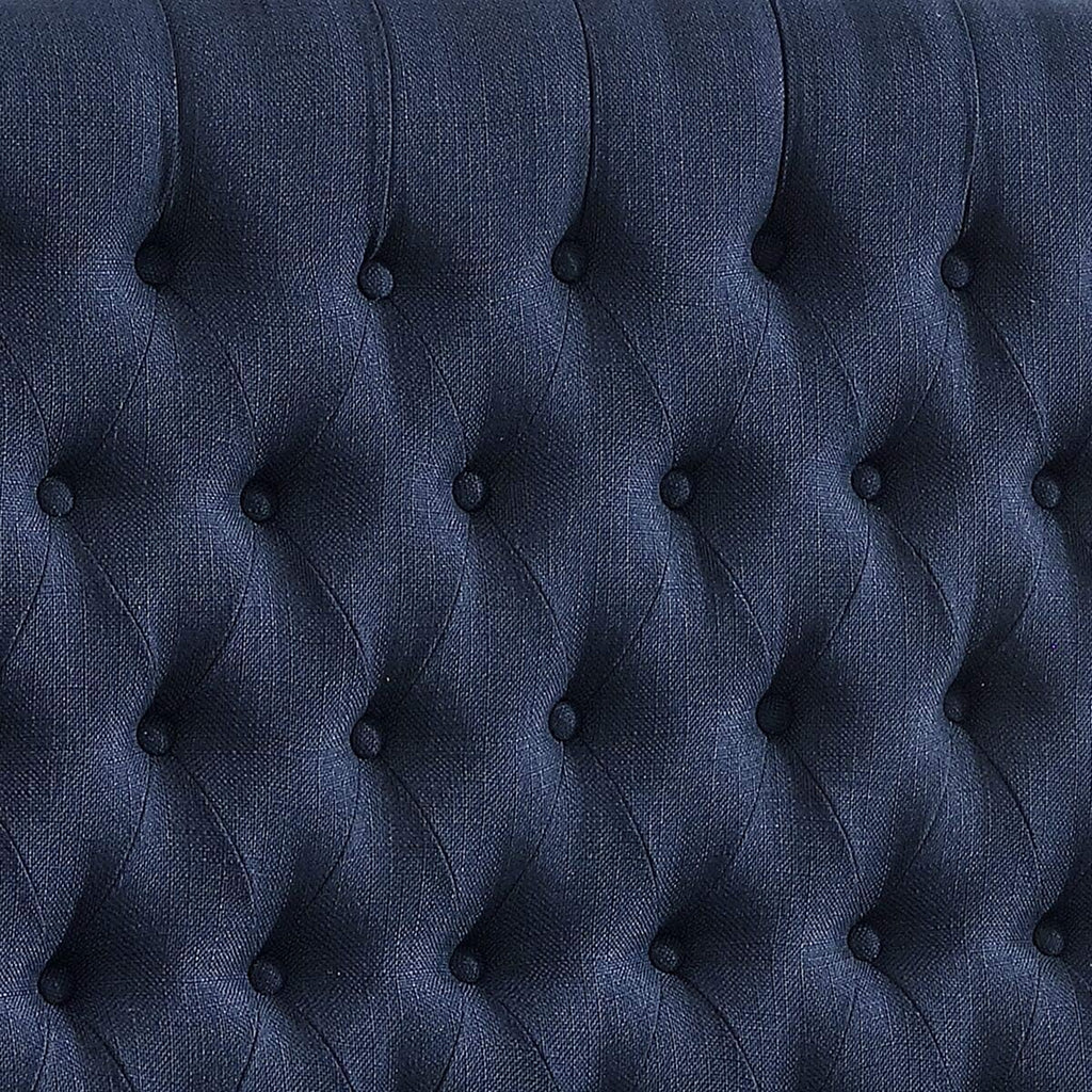 24KF Upholstered Tufted Button Linen Fabric Headboard,Comfortable Fashional Headboard Queen/Full Size,Navy Blue