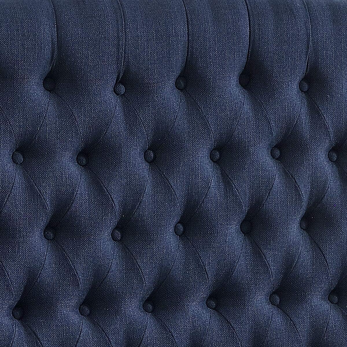 24KF Upholstered Tufted Button Linen Fabric Headboard,Comfortable Fashional Headboard Queen/Full Size,Navy Blue