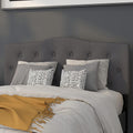Flash Furniture Cambridge Tufted Upholstered Full Size Headboard in Dark Gray Fabric
