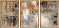 wall26 Framed Canvas Print Wall Art Set Black, White & Orange Brushstrokes Abstract Shapes Illustrations Modern Art Chic Colorful Multicolor Ultra for Living Room, Bedroom, Office - 16'x24'x3 Natural
