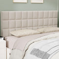 ALISH Velvet Tufted Headboard with Adjustable Height and Width, Foldable Upholstered Headboard with Metal Legs for King Size Metal and Wood Bed Frame (Beige, King)