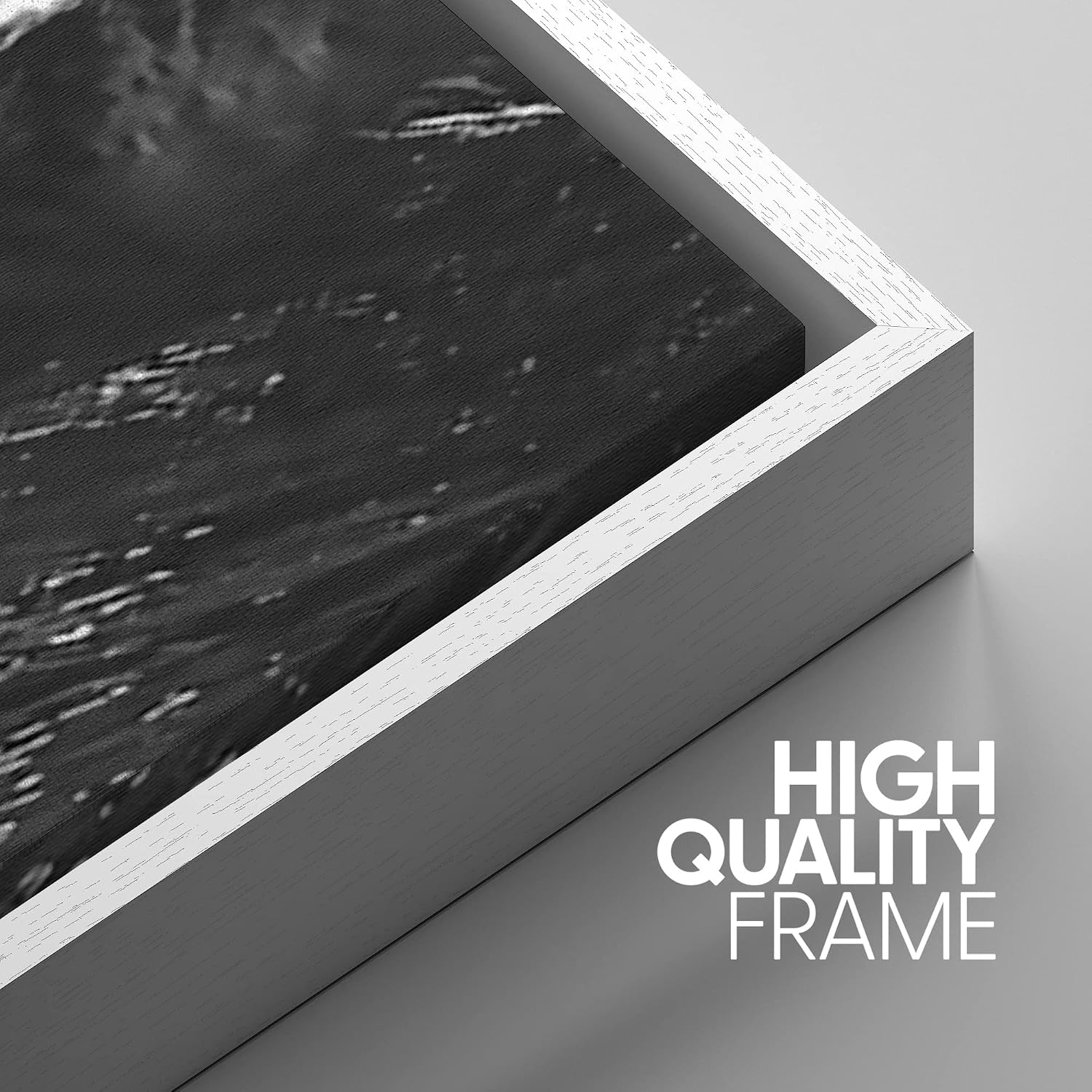 SIGNWIN Framed Canvas Print Wall Art Set Black & White Ocean Beach Waves Nature Wilderness Photography Modern Art Rustic Landscape Relax/Calm for Living Room, Bedroom, Office - 24'x36'x3 White