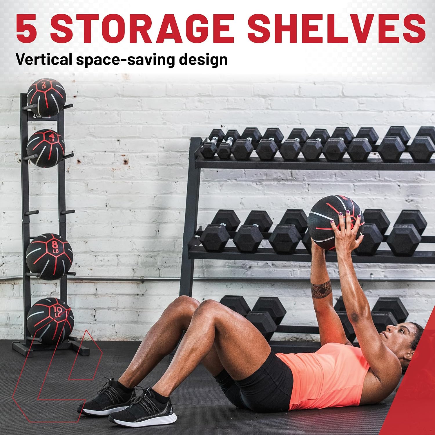 Lifeline Fitness Medicine Ball Set - Total Body Strength and Stability Training - Non-Slip, Light Bounce - Textured Surface - Durable - Home Gym Exercise Equipment