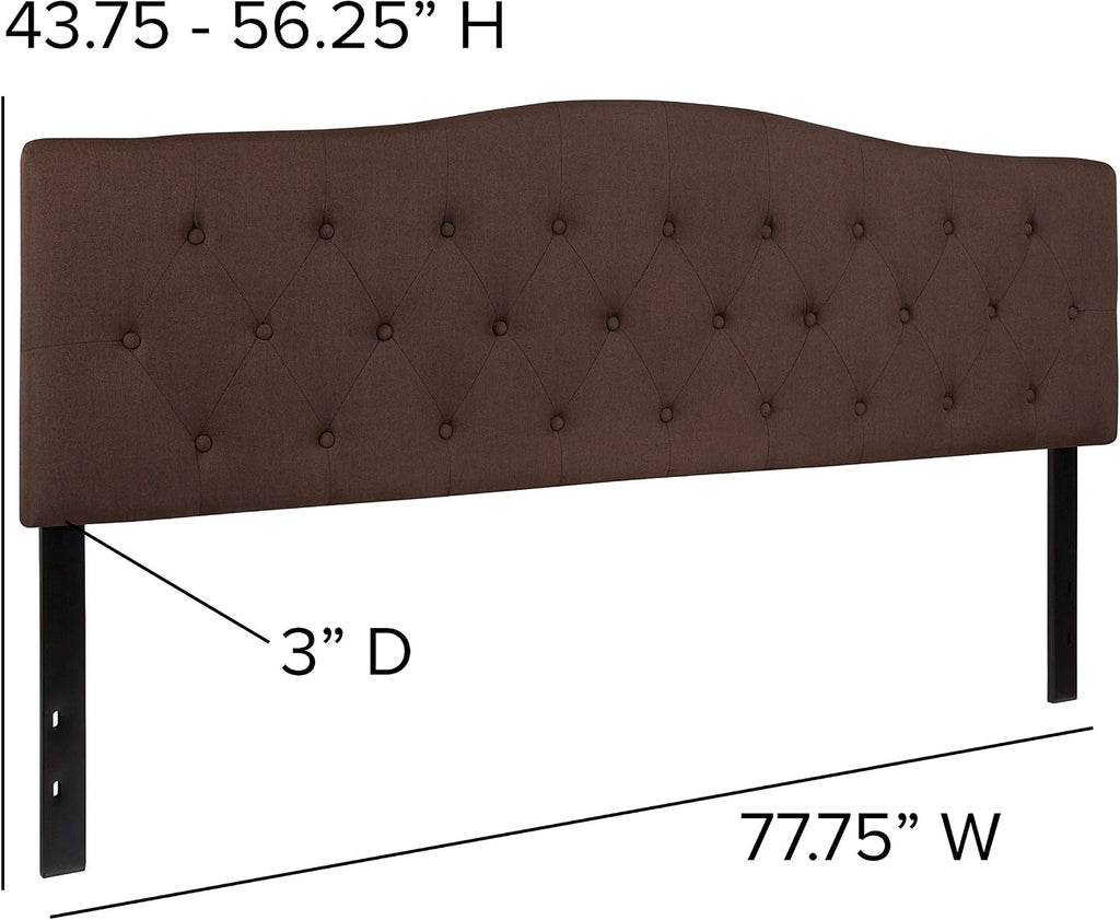 Flash Furniture Cambridge Tufted Upholstered King Size Headboard in Dark Brown Fabric