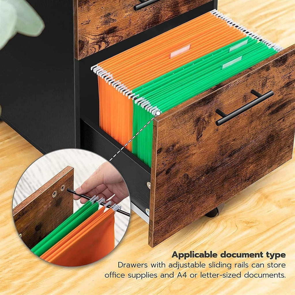 Office Cabinets, Racks and Shelves Office File Cabinets3 Drawer Organizer Mobile Base 5 Wheel Cabinet with Hanging File Drawer for Home Office Home Office Cabinets (Color : 1) (1)