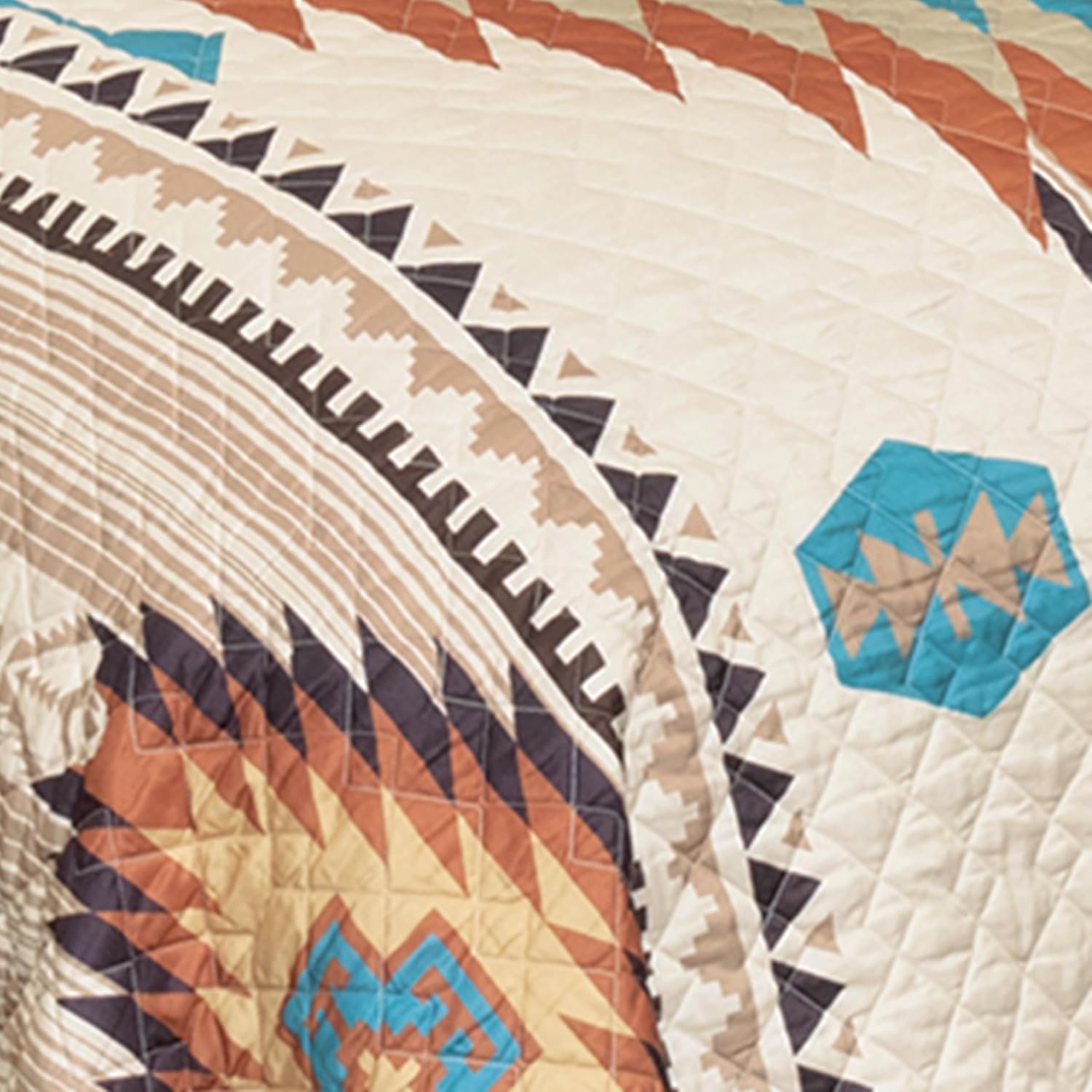 BLACK FOREST DECOR Sunrise Canyon King Quilt Set - Cotton and, Lightweight, Machine Washable, Southwestern Quilt with Tribal Patterns, Includes Quilt & Shams, 105' W x 95' L