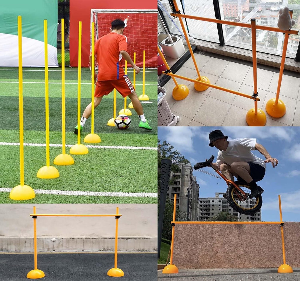 CMYUN Adjustable Speed Agility Poles with Base, Soccer Traning Equipment/Track & Field Hurdle Trainer, Horse Dog Agility Training Pole, 100/150/180cm(180cm(70 7/8'))