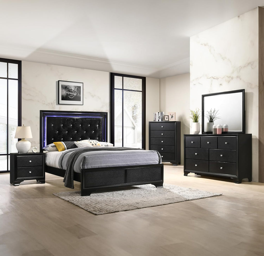 MASARA Micah 4-Piece Bedroom Set King Bed +2Nightstands