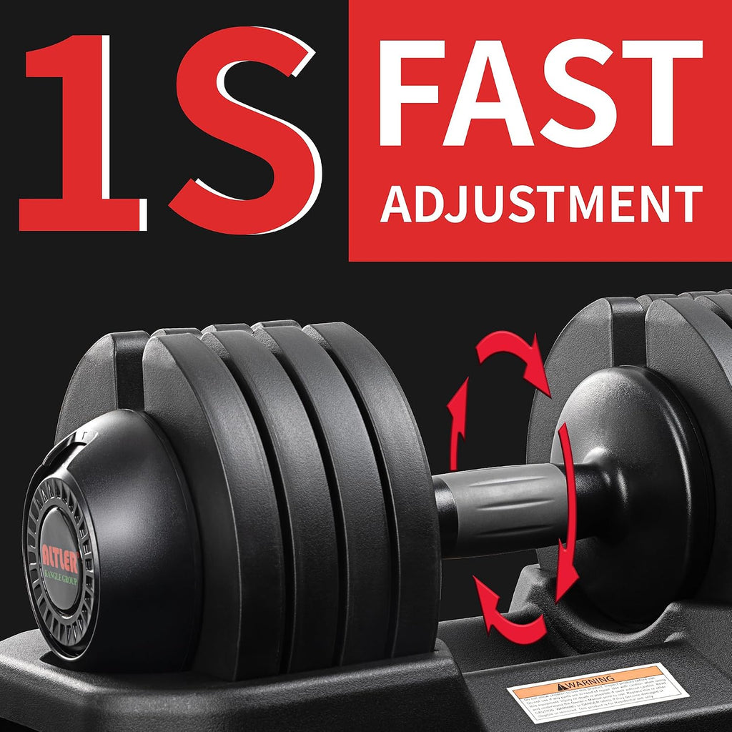 ALTLER 22LBS/25LBS/52LBS Single/Pair Adjustable Dumbbells Set Premium Rubber Coated Dumbbell Set with Secure Locking Mechanism for Safe & Customizable Strength Training