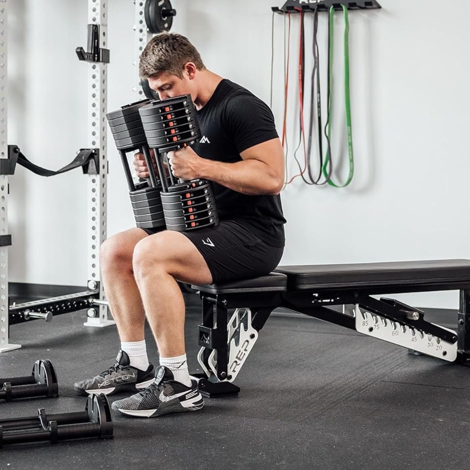 Rep Fitness Quickdraw Adjustable Dumbbells, Multiple weight ranges available including: 5-30, 5-40,5-50 and 5-60 lbs