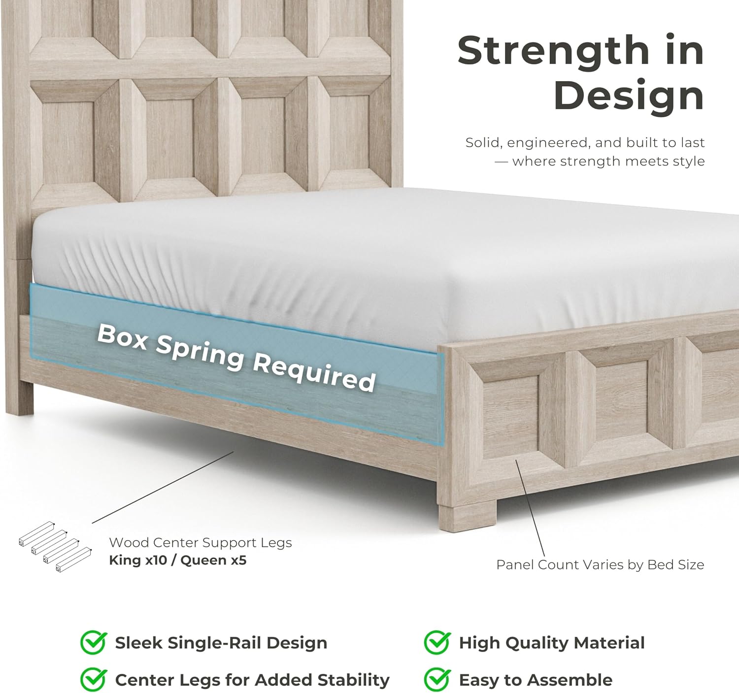 Furniture of America Dannen Modern Classic Solid Wood 3-Piece Bedroom Set, Panel Bedframe, Writing Desk and Wooden Nightstand with USB Ports, Box Spring Needed, King, Tawny Brown