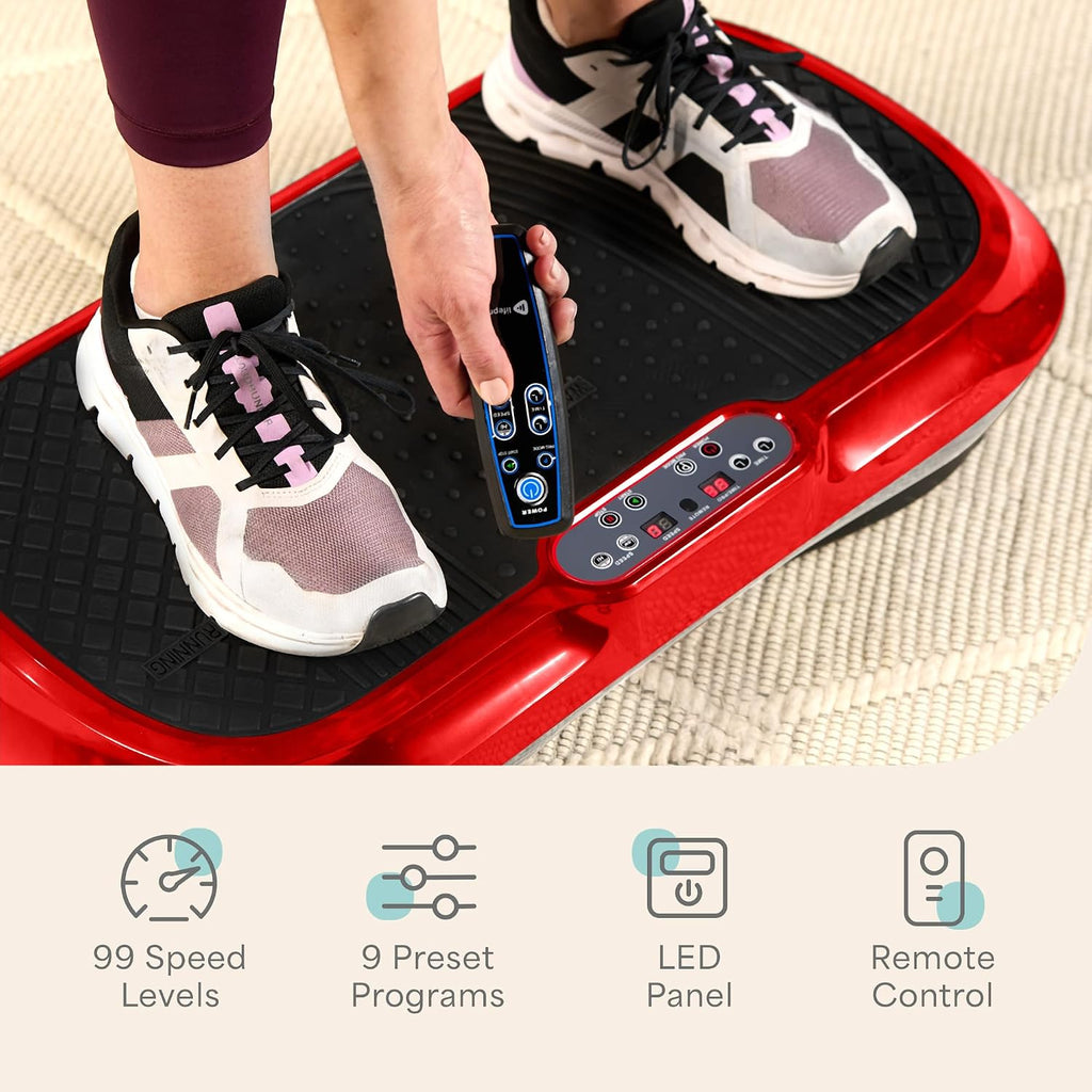 Lifepro Waver Vibration Plate Exercise Machine – High-Intensity Vibration Plate for Lymphatic Drainage – Full-Body Workout Vibrating Platform with Loop Bands – Fitness Equipment for Strength & Toning