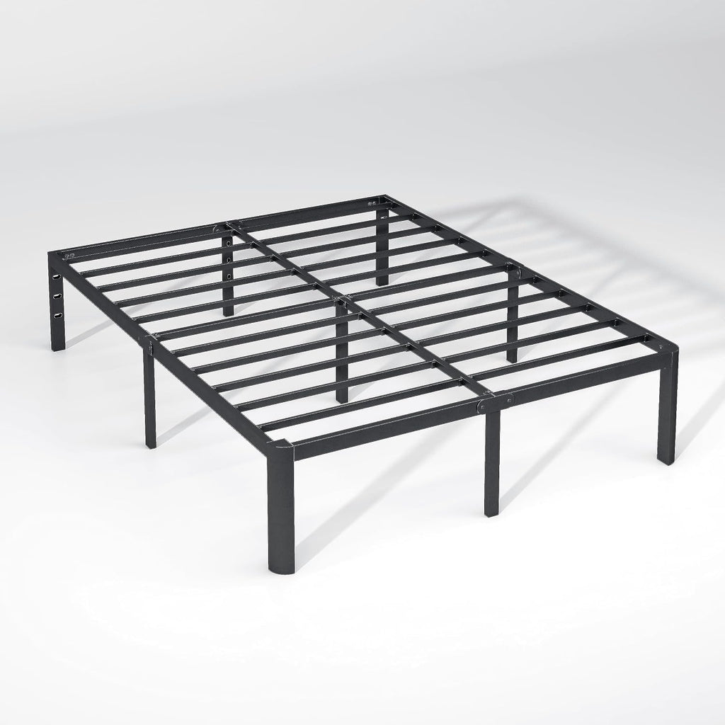 14 Inch Full Bed Frame with Round Corners, Heavy Duty Metal Platform Bed Frame Full Size, Noise Free, No Box Spring Needed, Easy Assembly - Sturdy and Elegant, Black