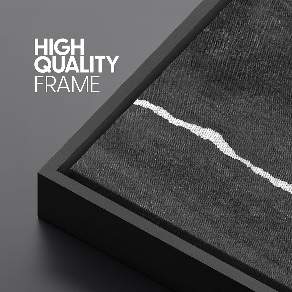 SIGNLEADER Framed Canvas Print Wall Art Set Black and White Torn Minimalist Grunge Illustrations Minimal Decorative Bohemian Nordic for Living Room, Bedroom, Office - 16'x24'x3 BLACK