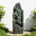 Naturefalls 51' High Outdoor Rock Water Fountain with LED Lights - Mutil-Tiers Poly-Resin Cascading Waterfall Fountain for Garden, Patio, Yard, Home Decor