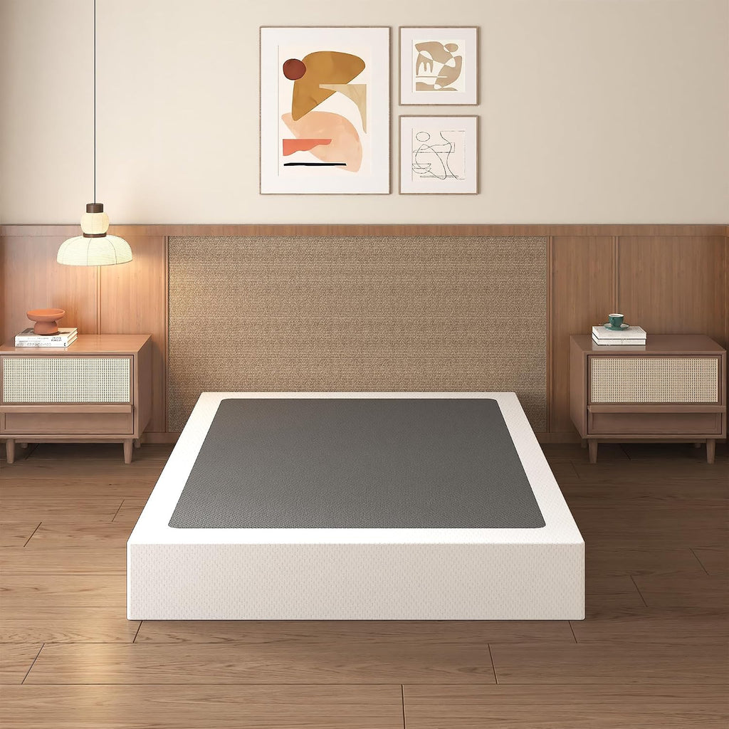 Lutown-Teen 10 Inch King Box Spring High Profile, Heavy Duty Metal King Size Box Spring Bed Base with Fabric Cover, Mattress Foundation, Noise Free, Easy Assembly