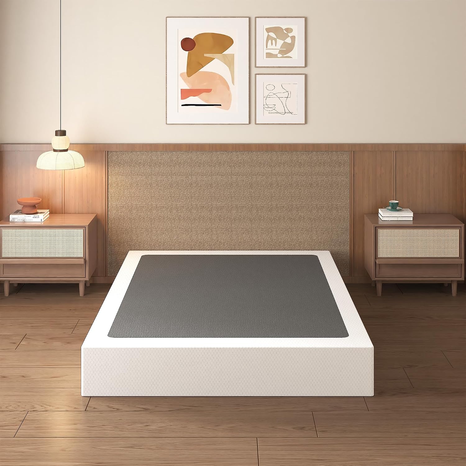 Lutown-Teen 10 Inch King Box Spring High Profile, Heavy Duty Metal King Size Box Spring Bed Base with Fabric Cover, Mattress Foundation, Noise Free, Easy Assembly