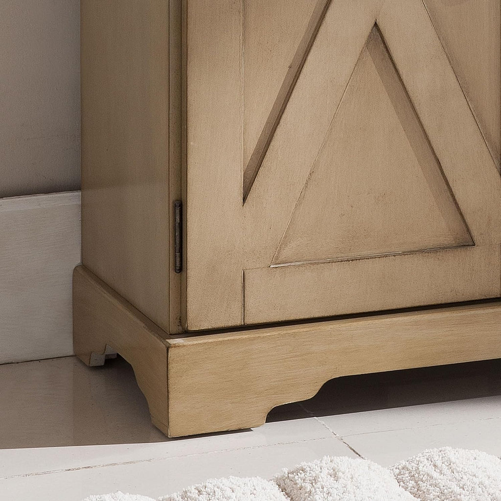Kings Brand Furniture Console Table, Antique White/Walnut