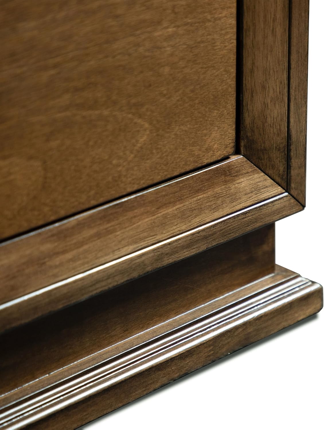 Furniture of America Extan Modern Solid Wood 3-Piece Bedroom Set with Beveled Corner, Metal Center Glide, Zinc Iron Bronze Knobs, Box Spring Needed, Twin, Walnut