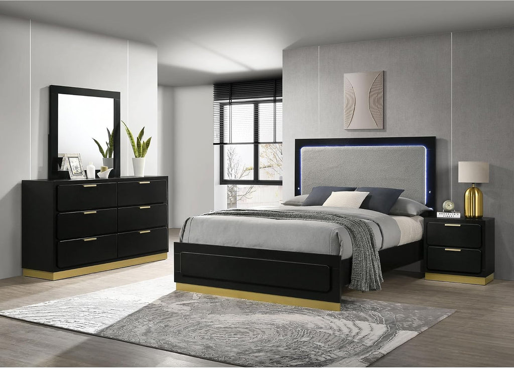 GOWE Sophia Black 4-Piece Eastern King Bedroom Set