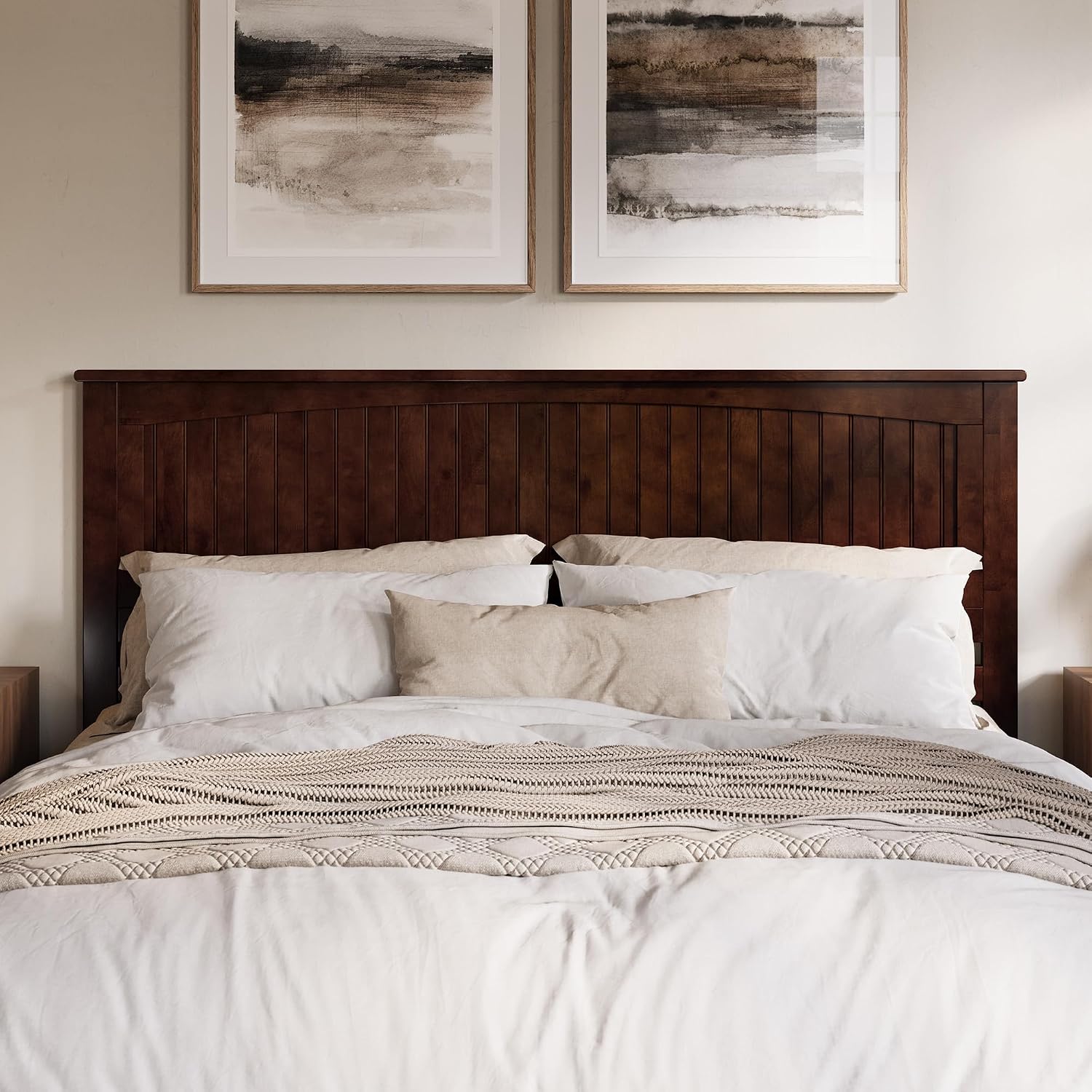 AFI, Nantucket King Solid Wood Panel Headboard, Walnut