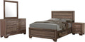 Coaster Home Furnishings Kauffman Transitional 4-Piece Bedroom Set Eastern King Size Storage Panel Bed Frame 54-inch Headboard Washed Taupe 204190KE-S4